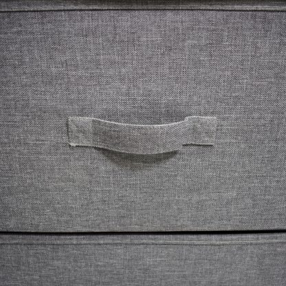 Lotte Modern Linen 2 Drawer Storage Cabinet - Grey & White - Image 9