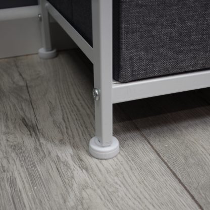 Lotte Modern Linen 2 Drawer Storage Cabinet - Grey & White - Image 8