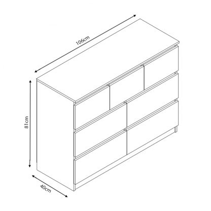 Stora 7 Drawer Merchant Chest - Matt Black - Image 9