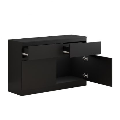 Stora Modern 2 Door 2 Drawer Sideboard – Matt Black - Image 3