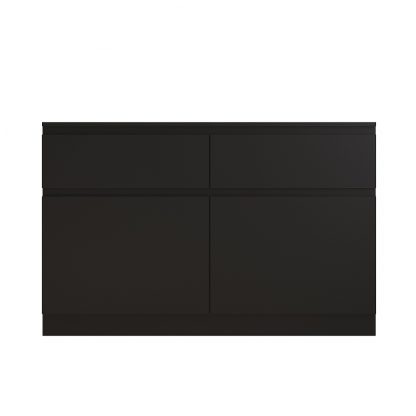 Stora Modern 2 Door 2 Drawer Sideboard – Matt Black - Image 2