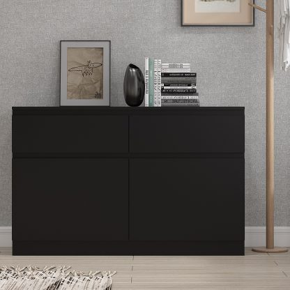 Stora Modern 2 Door 2 Drawer Sideboard – Matt Black - Image 5