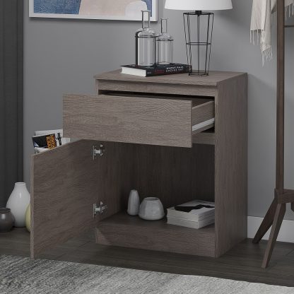 Stora Modern 1 Door 1 Drawer Multi-Storage Unit - Rustic Oak - Image 4