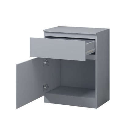 Stora Modern 1 Door 1 Drawer Multi-Storage Unit - Matt Grey - Image 3