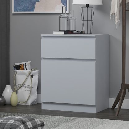 Stora Modern 1 Door 1 Drawer Multi-Storage Unit - Matt Grey - Image 6