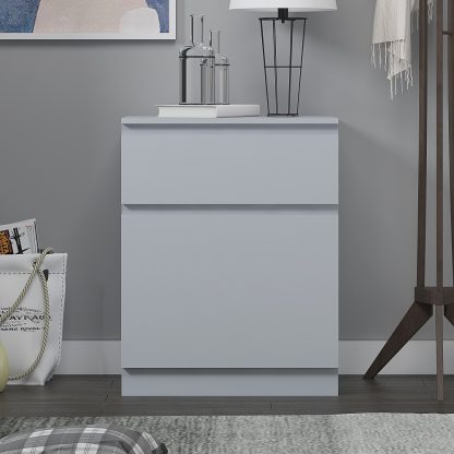 Stora Modern 1 Door 1 Drawer Multi-Storage Unit - Matt Grey - Image 5