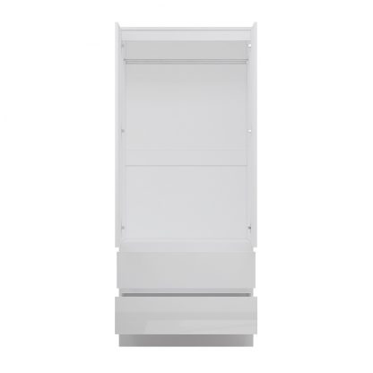 Stora Modern 2 Door 2 Drawer Combination Wardrobe - White Gloss - Image 3