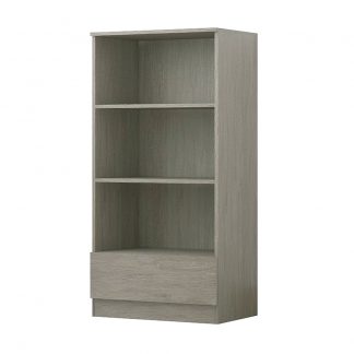 Stora Rustic Oak Bookcase 3 Shelves 1 Drawer 120cm Tall