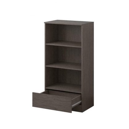 Stora Rustic Oak Bookcase 3 Shelves 1 Drawer 120cm Tall - Image 4