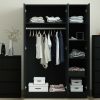 Stora Modern 3 Door Wardrobe - Matt Black - Image 2