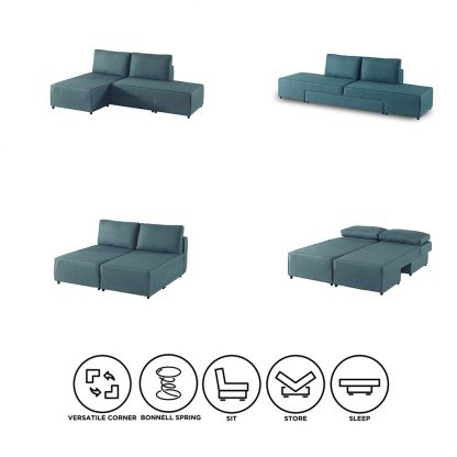 Armada Flexi Sofabed - Blue - Image 2