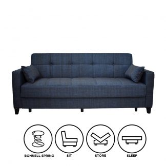 Carmen 3 Seater Sofabed - Blue