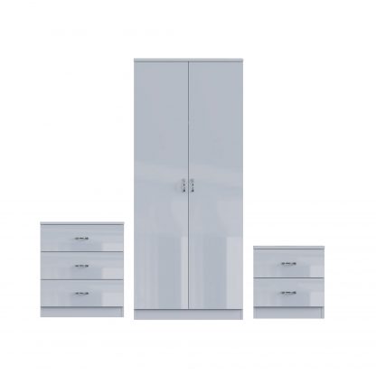 Chilton grey gloss 3 piece bedroom set ang co