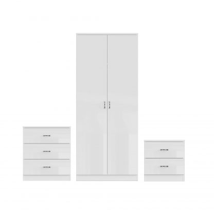 Chilton white gloss 3 piece bedroom set so co