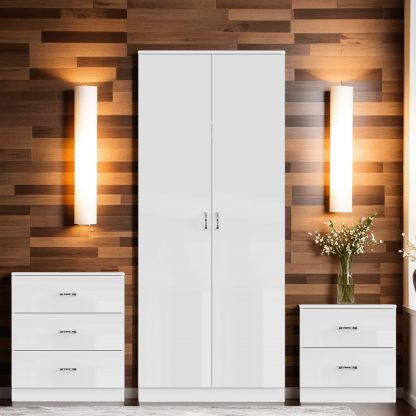 Chilton white gloss 3 piece bedroom set lifestyle