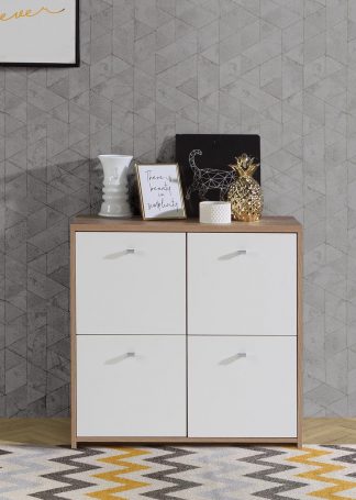 4 Drawer Matt White Storage Cabinet