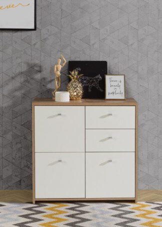3 Door 2 Drawer Matt White Storage Cabinet