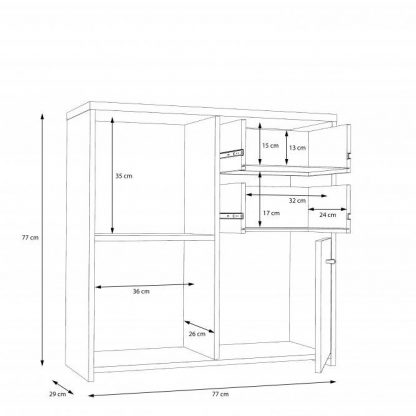 3 Door 2 Drawer Matt White Storage Cabinet - Image 5