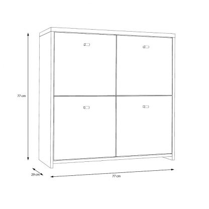 4 Drawer Matt White Storage Cabinet - Image 4
