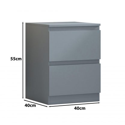 Carlton matt grey bedside dimensions