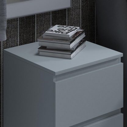 Carlton matt grey bedside top view