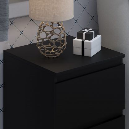 Carlton matt black bedside top view