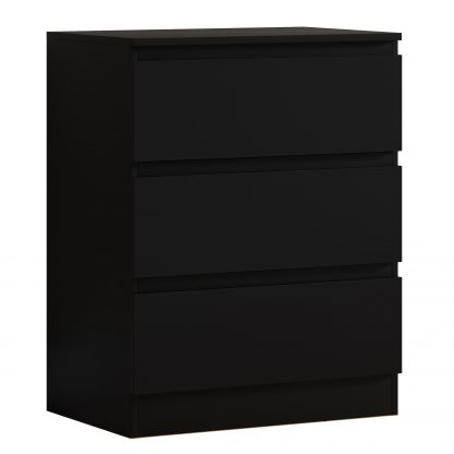 Carlton matt black 3 drawer chest angle co