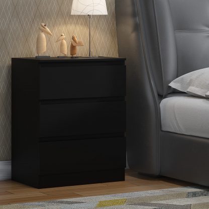 Carlton matt black 3 drawer chest lifestyle a