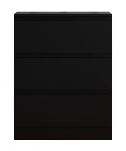 Carlton matt black 3 drawer chest so co