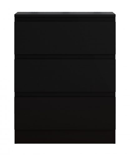 Carlton matt black 3 drawer chest so co
