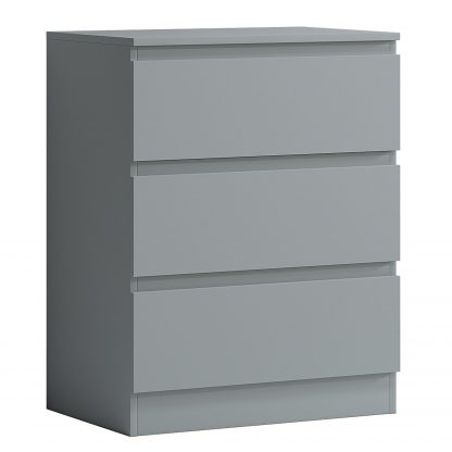 Carlton matt grey 3 drawer chest angle co