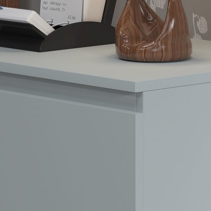 Carlton matt grey 3 drawer chest detail