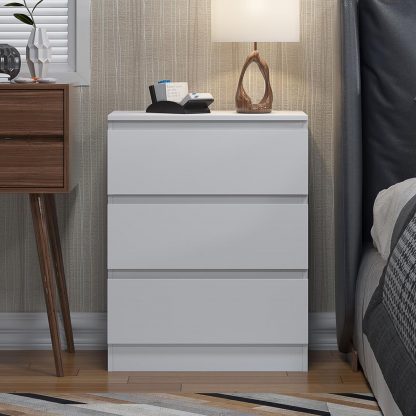 Carlton matt white 3 drawer chest lifestyle b