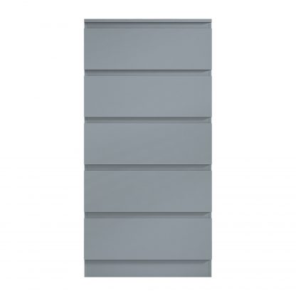 Carlton matt grey 5 drawer chest so co