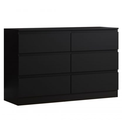 Carlton matt black 6 drawer angle co