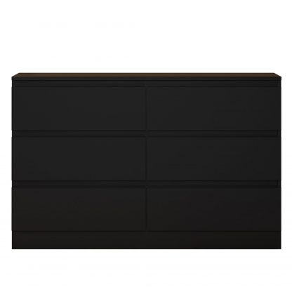 Carlton matt black 6 drawer so co