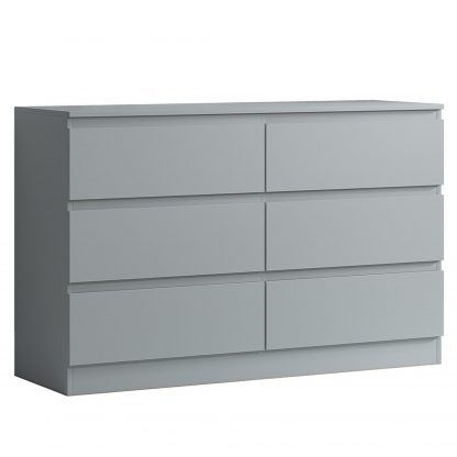 Carlton matt grey 6 drawer chest angle co
