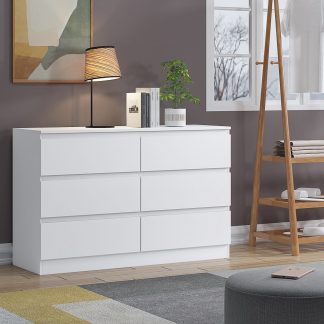 Carlton matt white 6 drawer lifestyle a