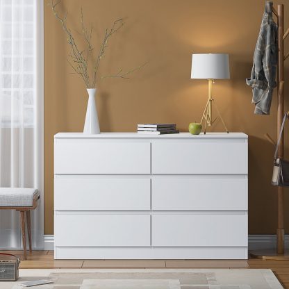 Carlton matt white 6 drawer lifestyle b