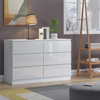 Carlton white gloss 6 drawer chest lifestyle a