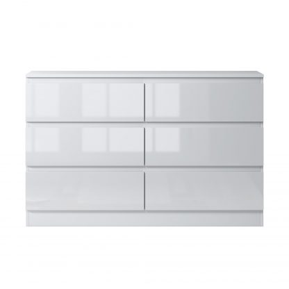 Carlton white gloss 6 drawer chest so co