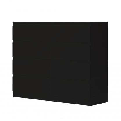 Carlton matt black 8 drawer angle co