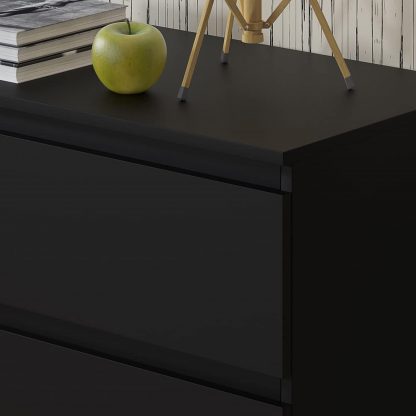 Carlton matt black 8 drawer detail
