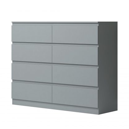 Carlton matt grey 8 drawer chest angle co