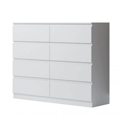Carlton matt white 8 drawer ang co