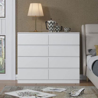 Carlton matt white 8 drawer lifestyle b