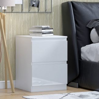 Carlton Bedside White Gloss Lifestyle Image A