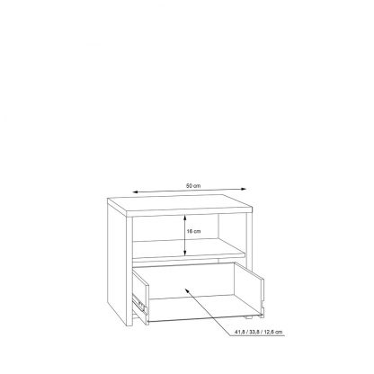 Matt Grey Oak Bedside 1 Drawer With Open Shelf - Image 4