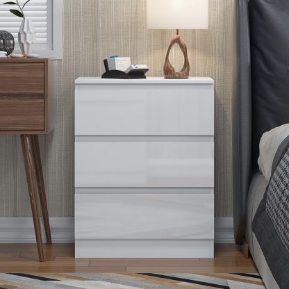 Carlton white gloss 3 drawer chest lifestyle b