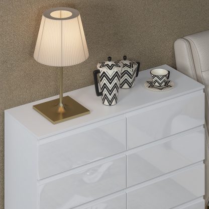 Carlton white gloss 8 drawer chest top view